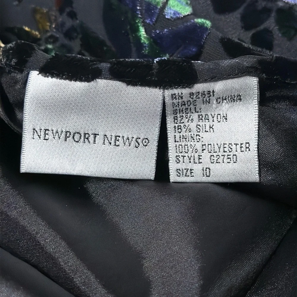 Vtg Newport News Velvet Burnout Maxi Dress Womens 10 Cowl Mermaid Witchy 90s y2k